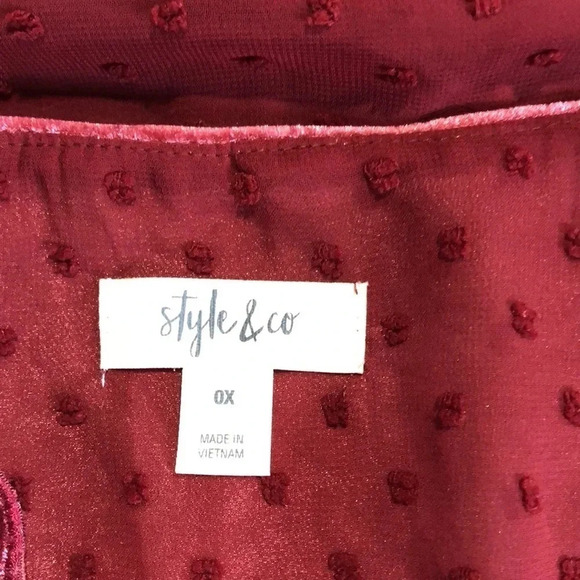 STYLE & Co. Swiss Dot Blouse With Cami - Picture 6 of 7